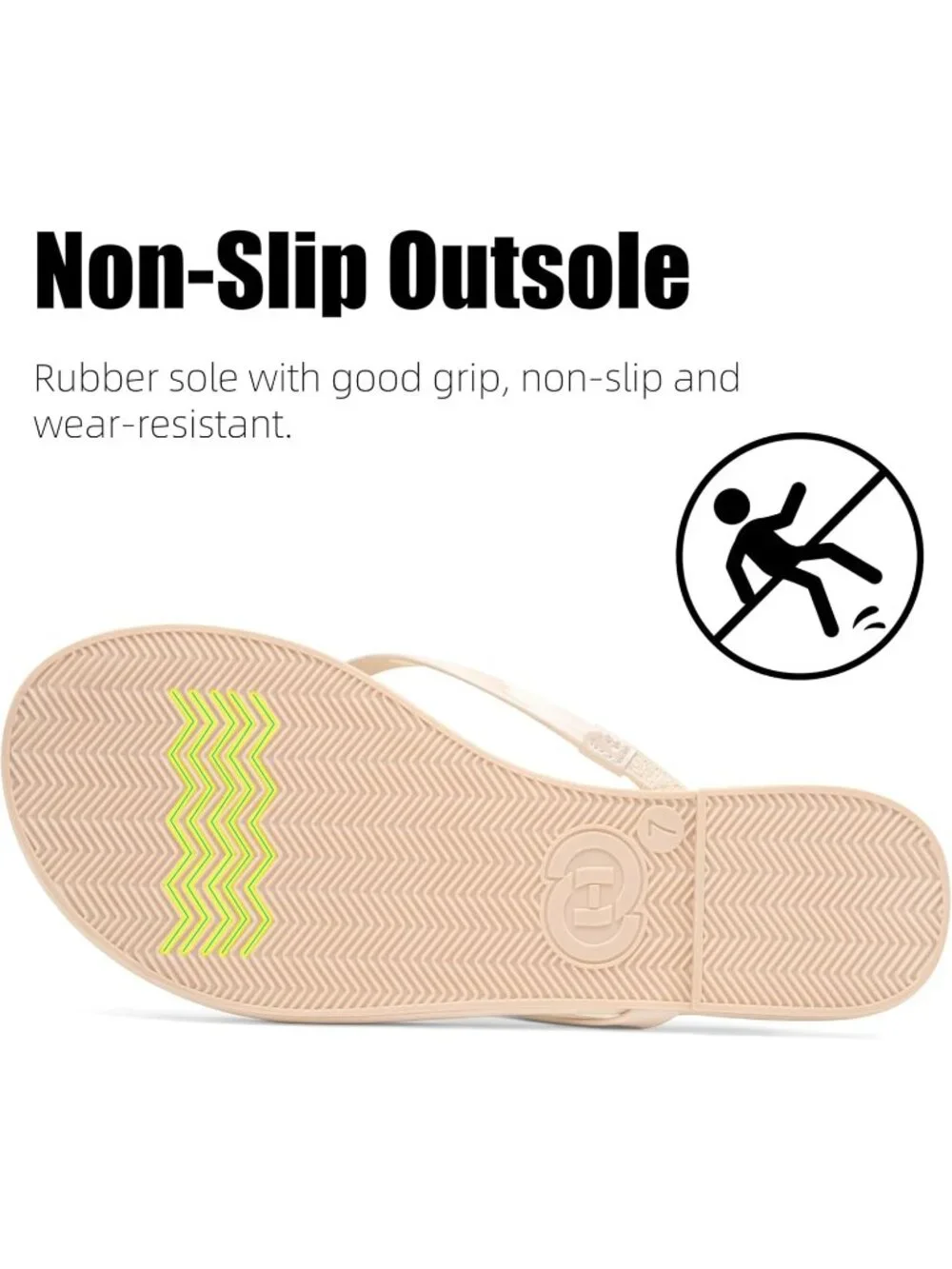 Women's Nude Patent Summer Slip On Memory Foam Thong Beach Slide Flats Sandals